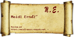 Meidl Ernő névjegykártya